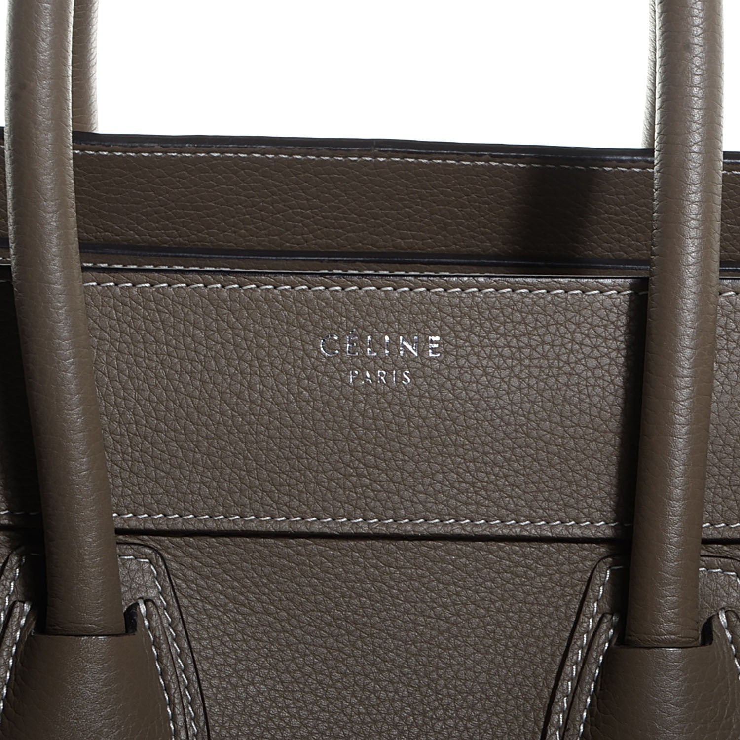 Celine Drummed Calfskin Mini Luggage Souris 7 of 8