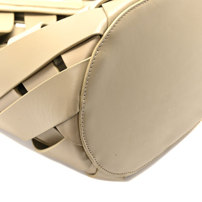 Bottega Veneta Calfskin The Point Weave Triangle Bag Taupe Grey 8 of 9