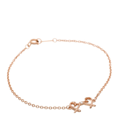 Tiffany 18K Rose Gold Diamond Paloma Picasso Double Loving Heart Bracelet 1 of 5