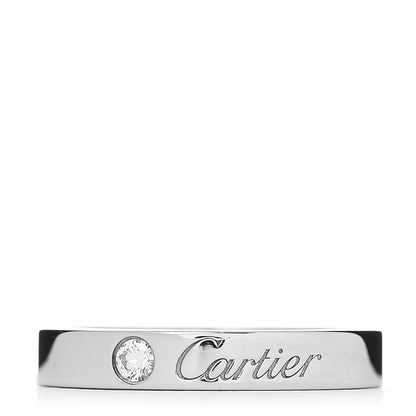 Cartier Platinum Diamond 3mm C De Cartier Wedding Band Ring 47 4 1 of 4