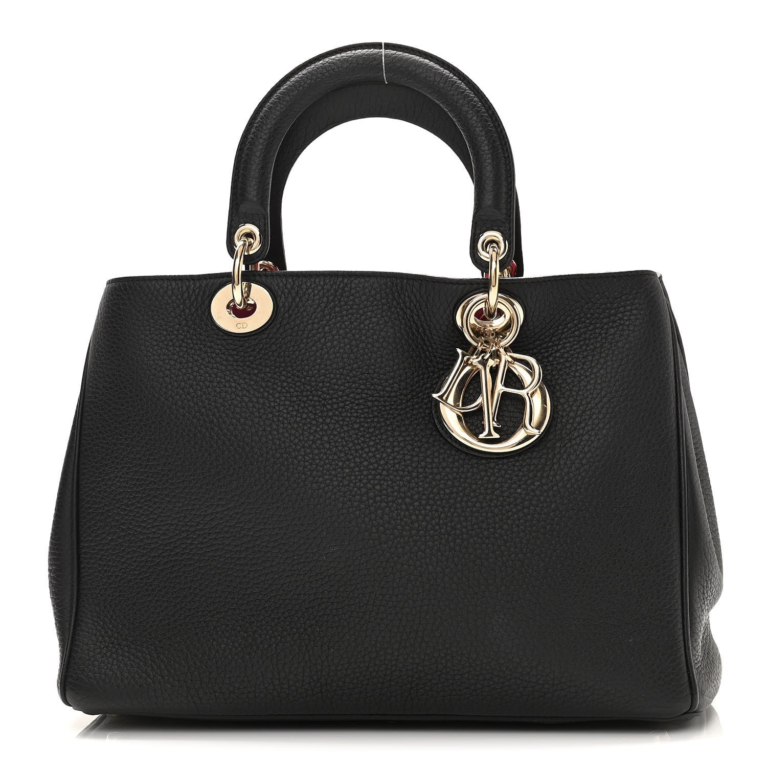 Christian Dior Bullcalf Large Diorissimo Tote Black Rose Indien 3 of 10