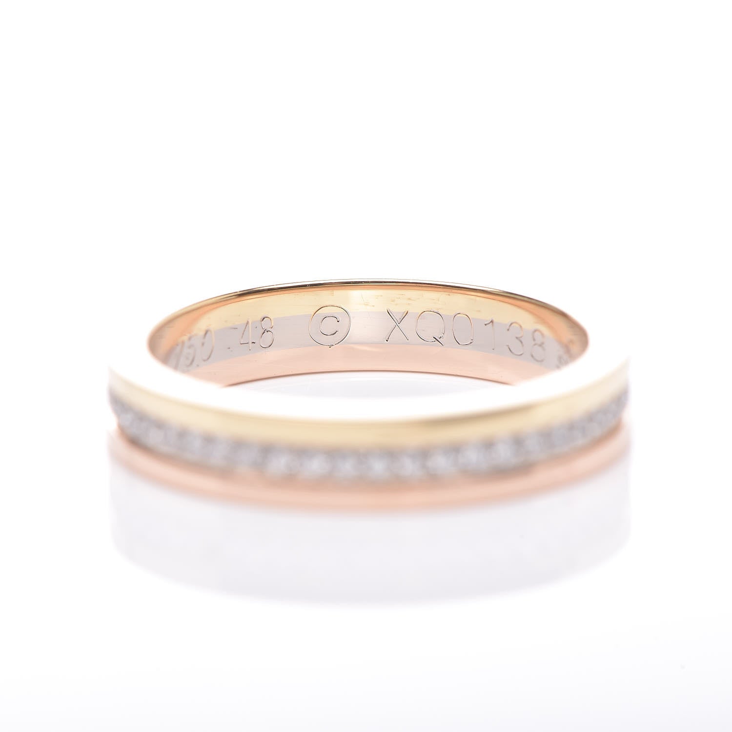Cartier 18K White Yellow Pink Gold Diamond 2.5mm Vendome Louis Cartier Wedding Band Ring 48 4.5 5 of 7