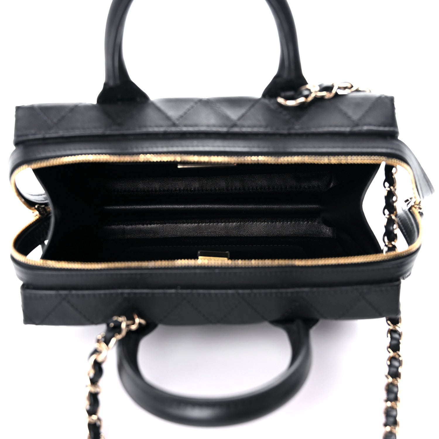 Chanel Calfskin Quilted Studded Square Vanity Case Black 5 of 12