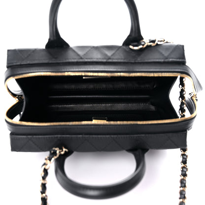Chanel Calfskin Quilted Studded Square Vanity Case Black 5 of 12