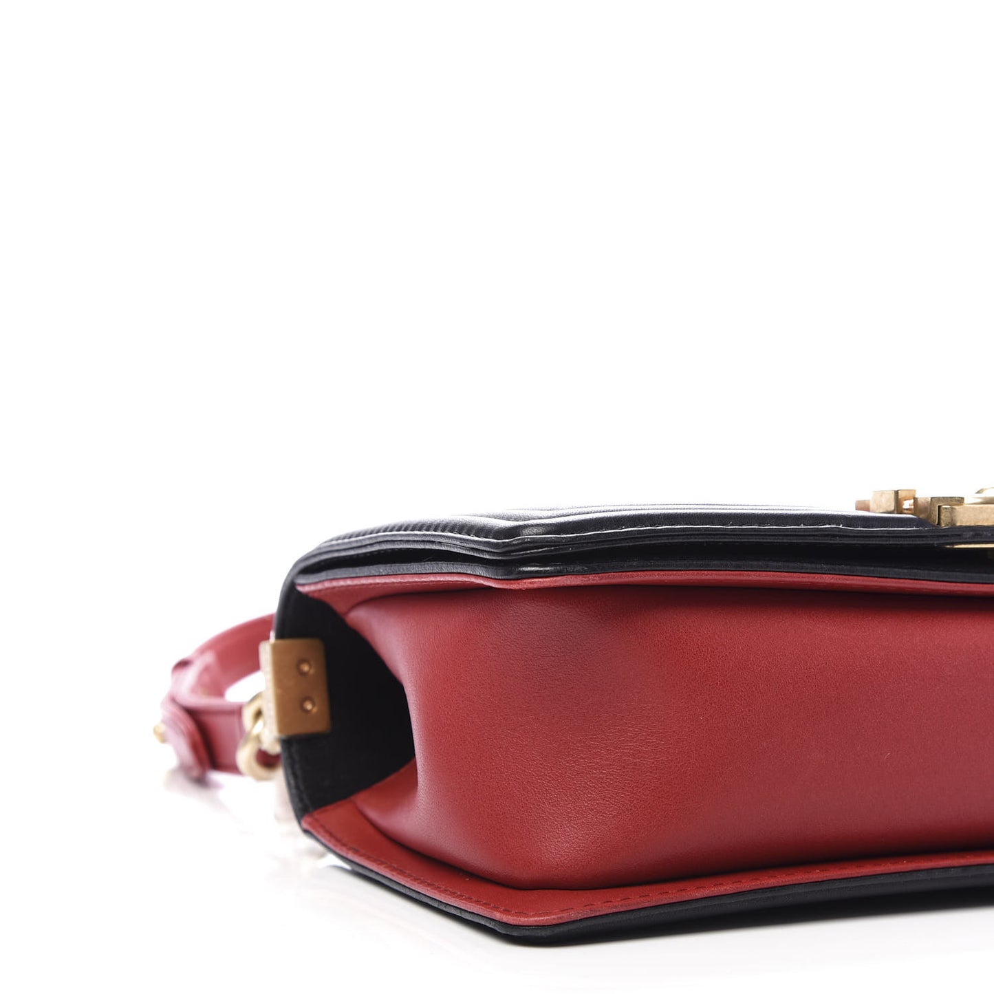 Lambskin Quilted Medium Boy Flap Red Black