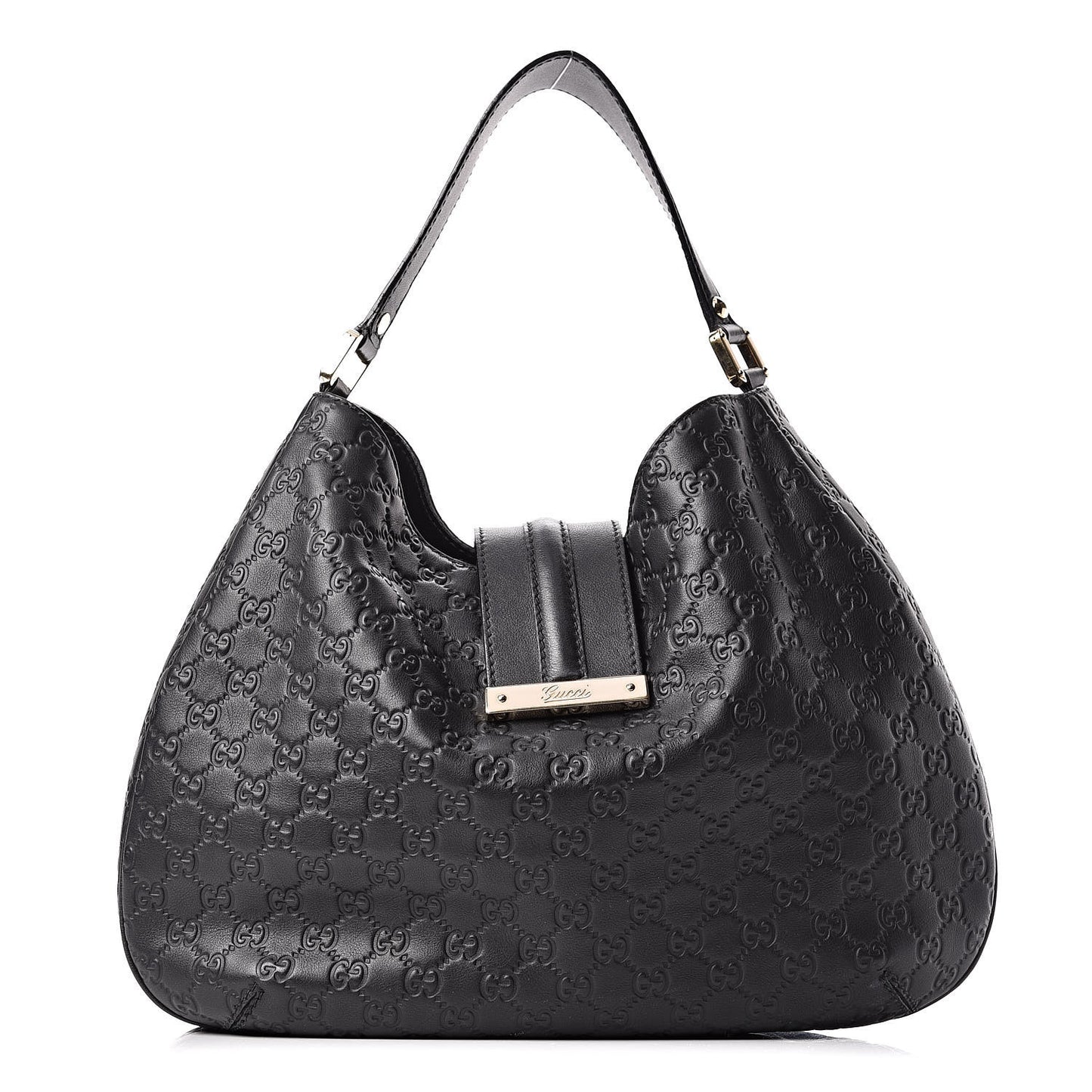 Guccissima Large New Ladies Web Hobo Black