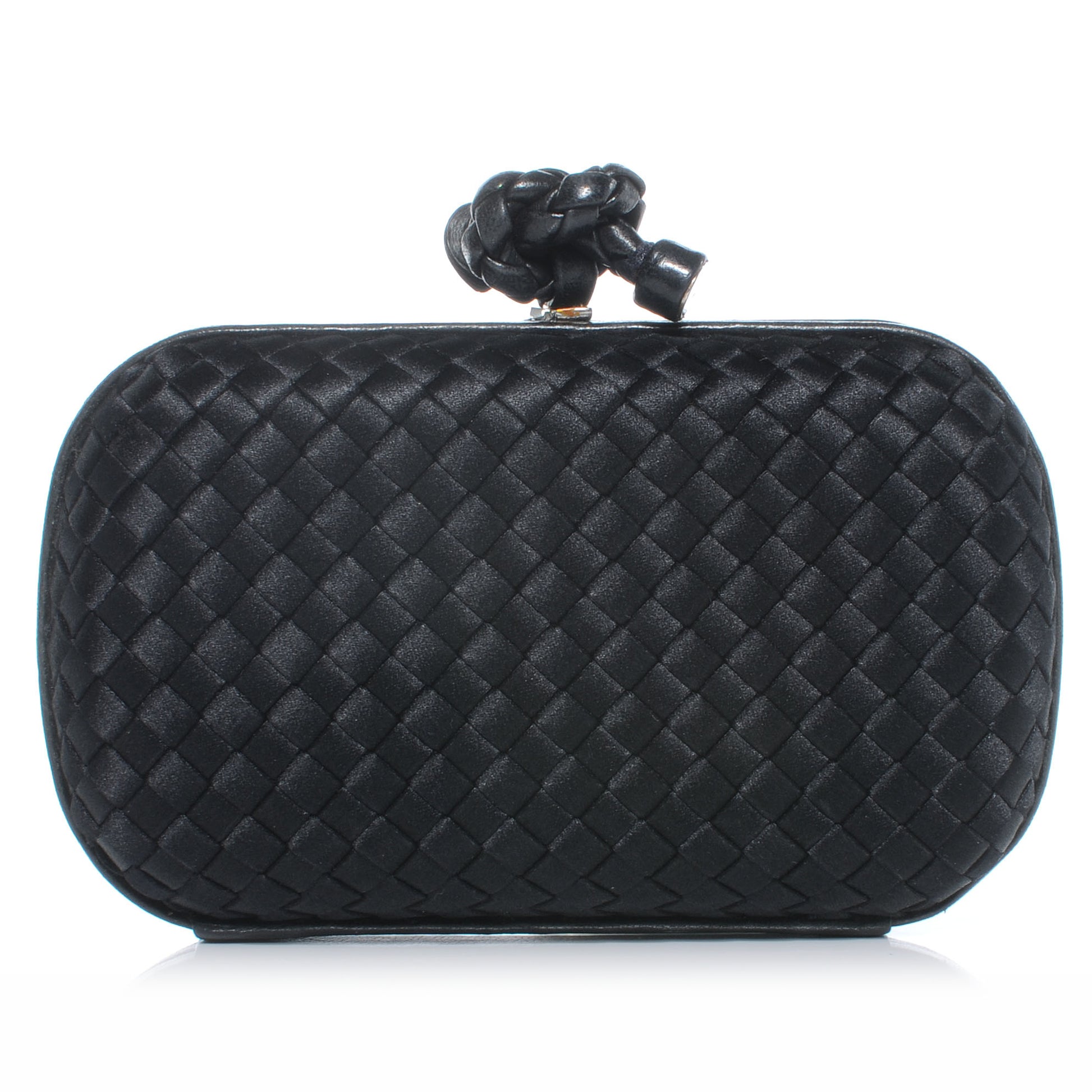 Bottega Veneta Satin Knot Clutch Nero Black 1 of 8