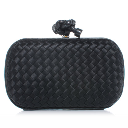 Bottega Veneta Satin Knot Clutch Nero Black 1 of 8
