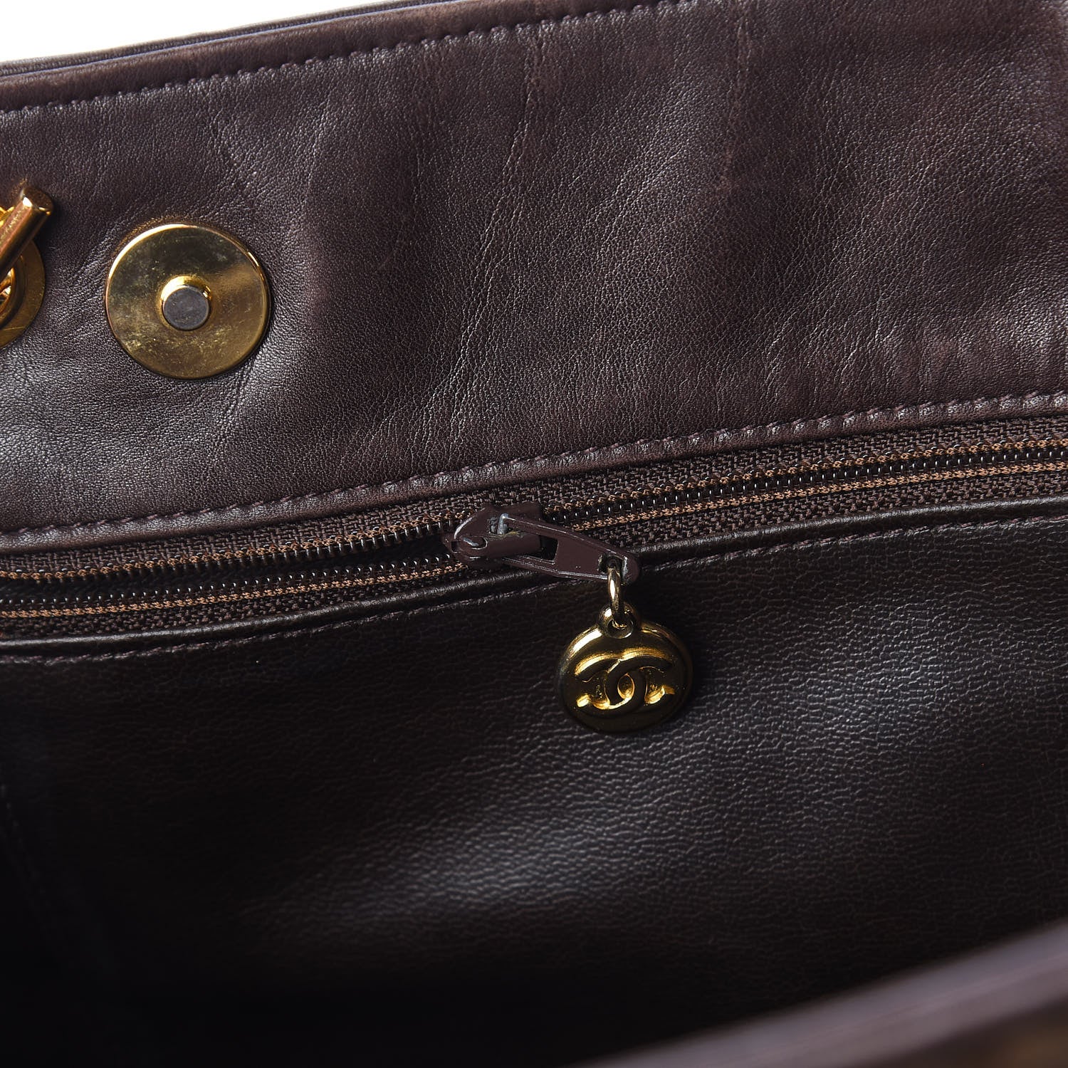Chanel Suede Quilted Tote Bag Brown 14 of 17