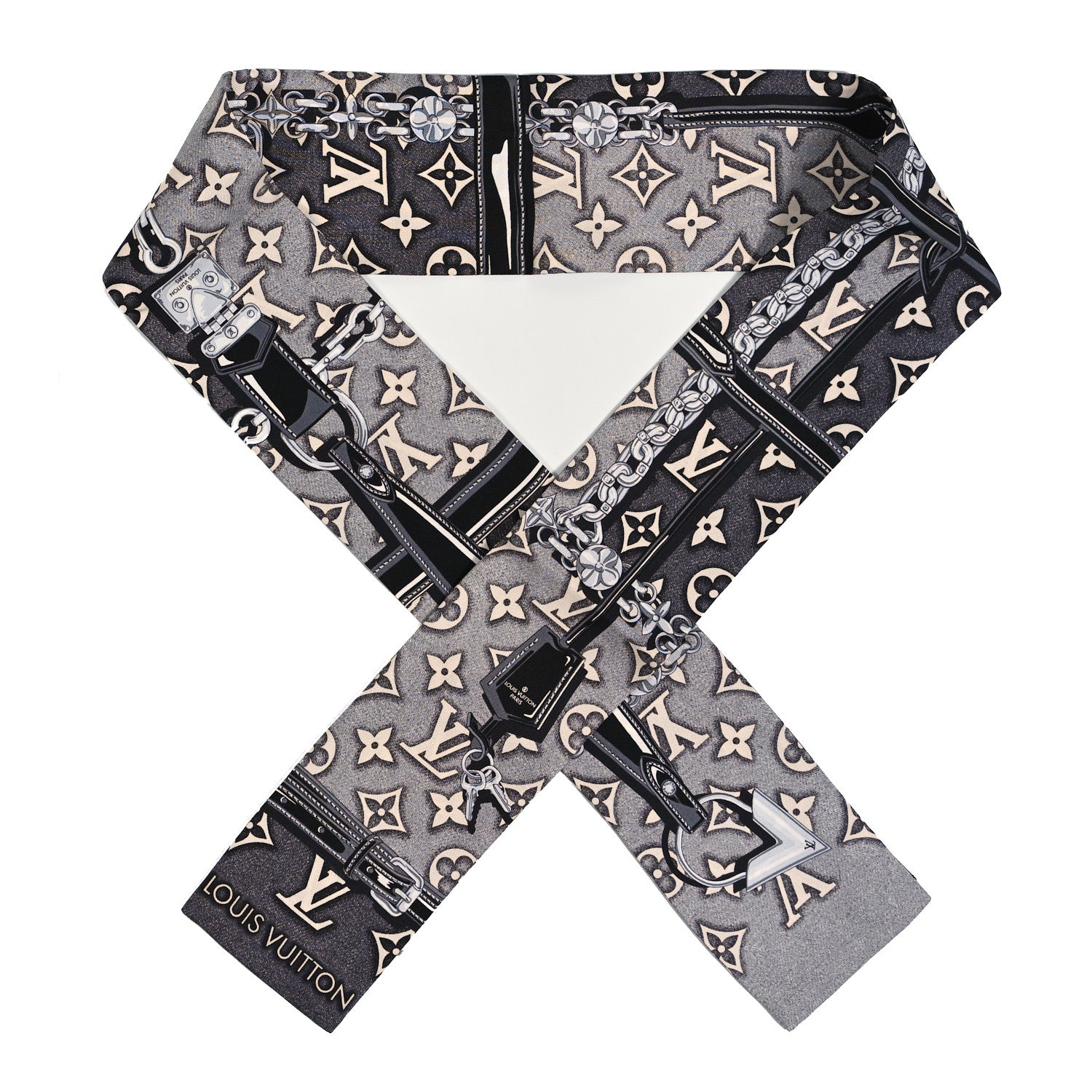 Louis Vuitton Silk Monogram Jacquard Denim Bandeau Gris 1 of 3