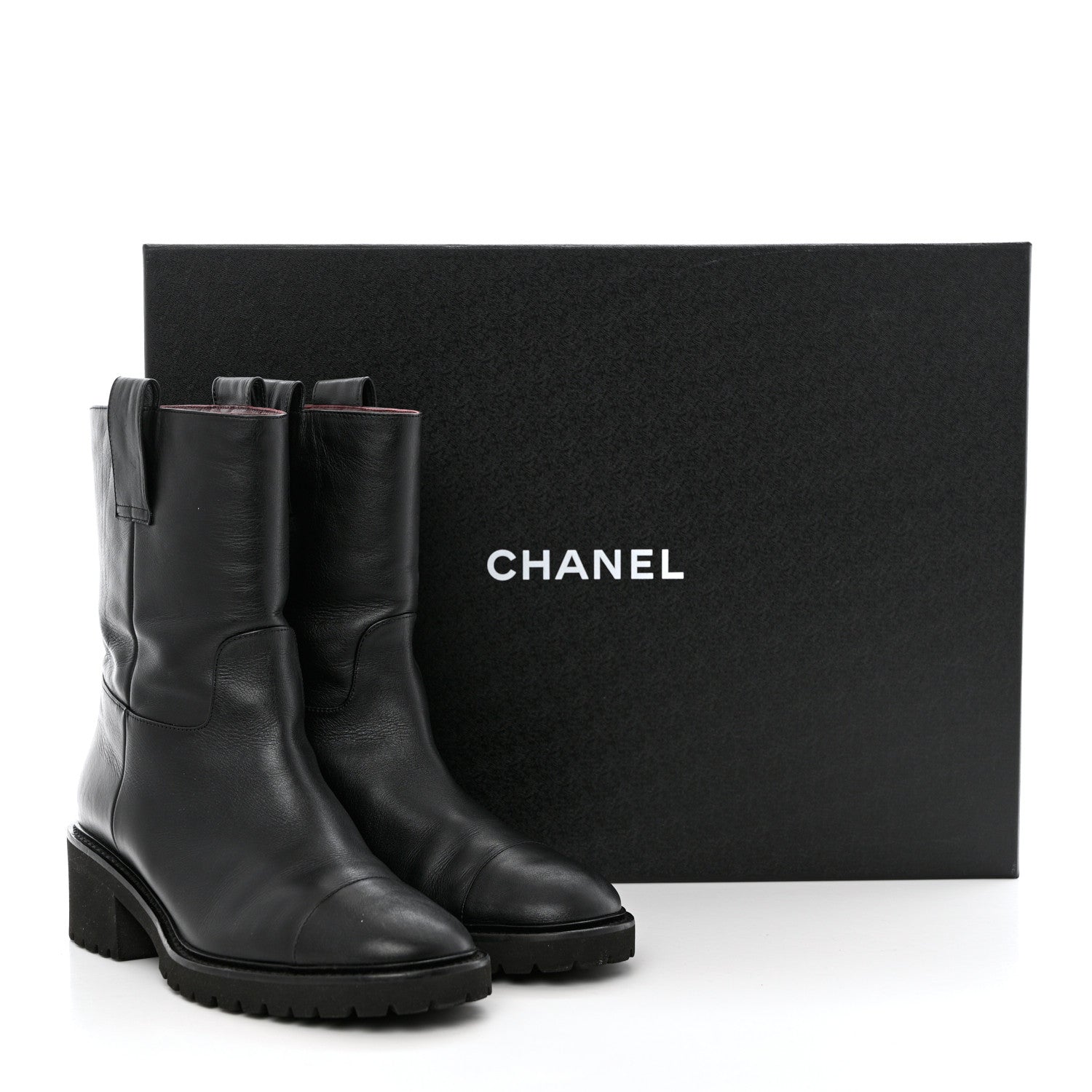 Chanel Calfskin CC Ankle Boots 38.5 Black 10 of 10