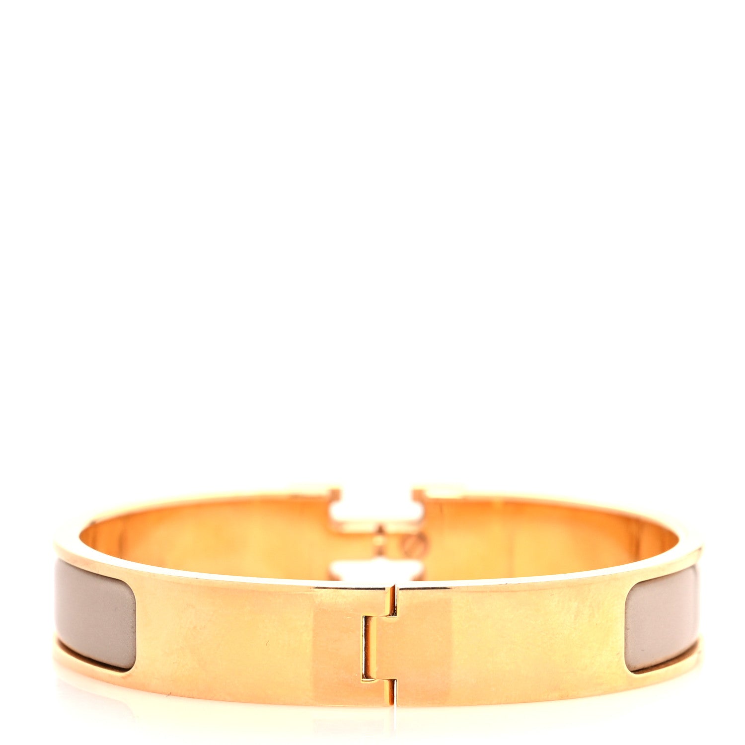 Hermes Enamel Narrow Clic Clac H Bracelet GM Marron Glace 2 of 4
