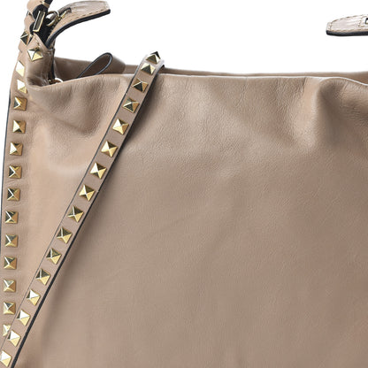 Valentino Garavani Vitello Rockstud Hobo Beige 9 of 9