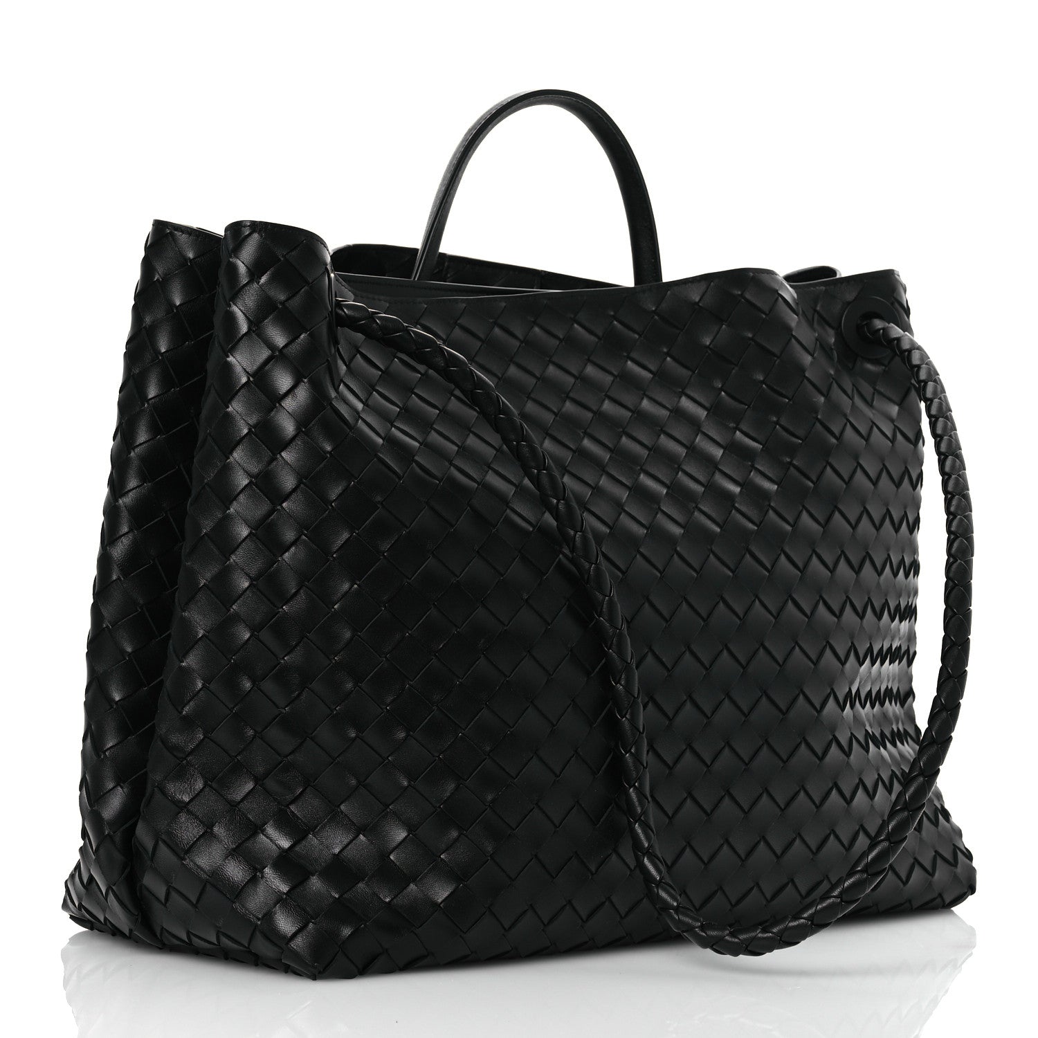 Bottega Veneta Nappa Intrecciato Large Andiamo Shoulder Bag Black 3 of 12