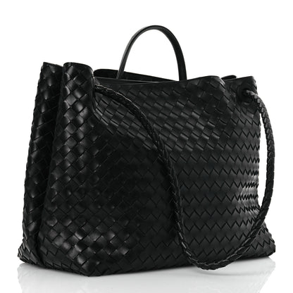 Bottega Veneta Nappa Intrecciato Large Andiamo Shoulder Bag Black 3 of 12