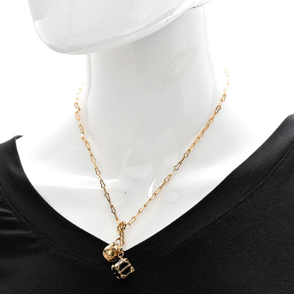 Louis Vuitton Monogram LV Luggage Charms Necklace Gold 2 of 6