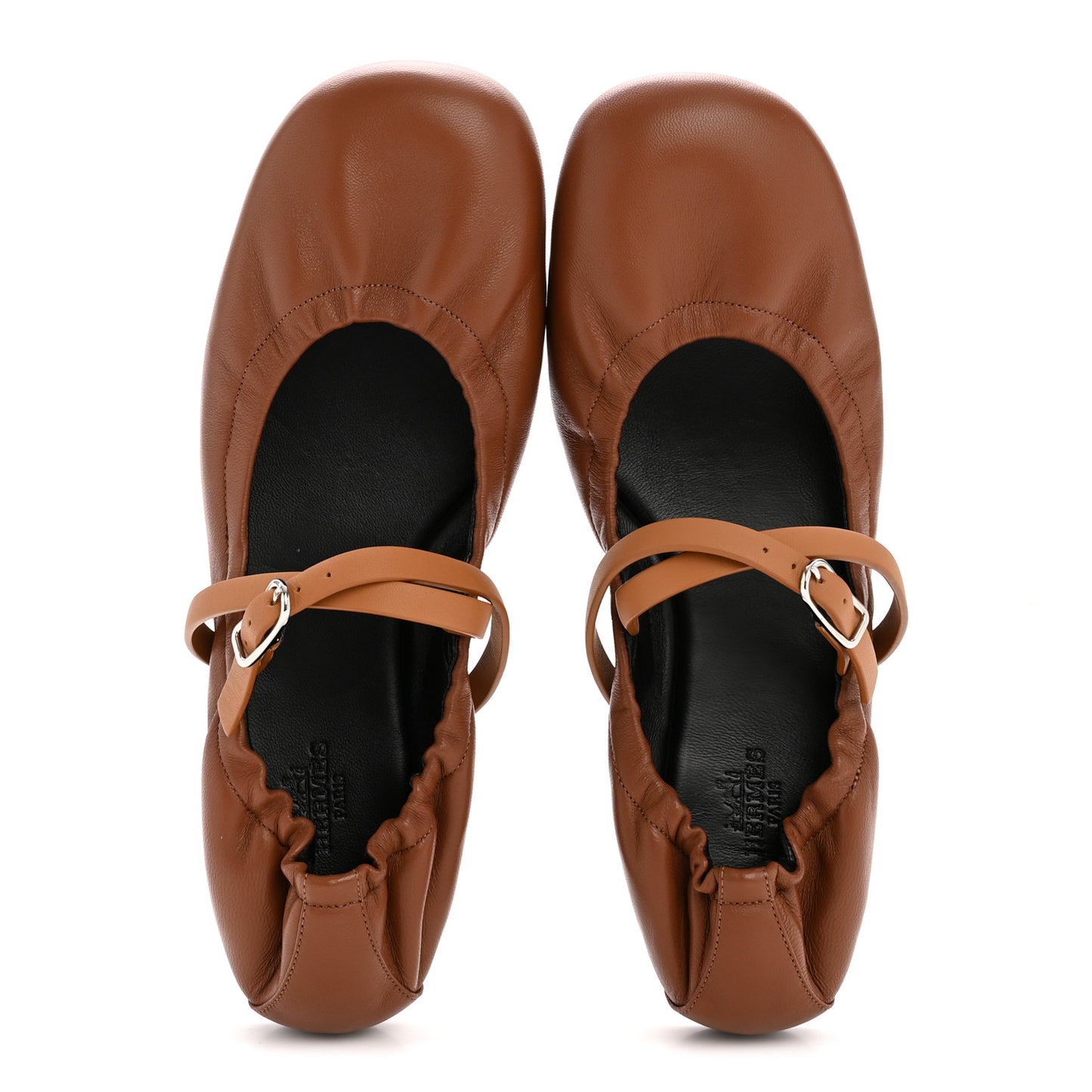 Nappa Calfskin Jolly Ballerina Flats 38 Gold Naturel
