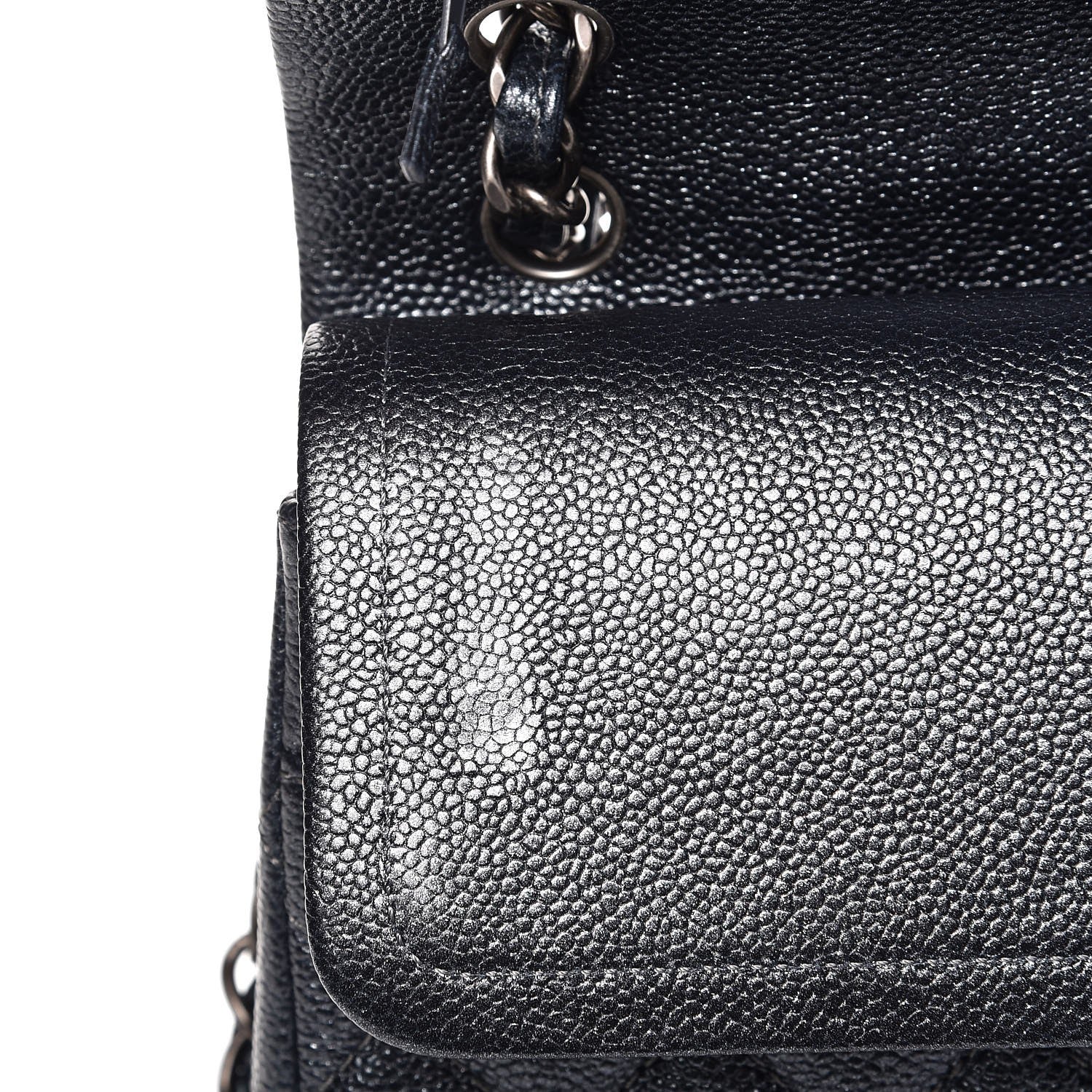 Chanel Pearly Caviar Quilted Jumbo Double Flap Grey 8 of 9