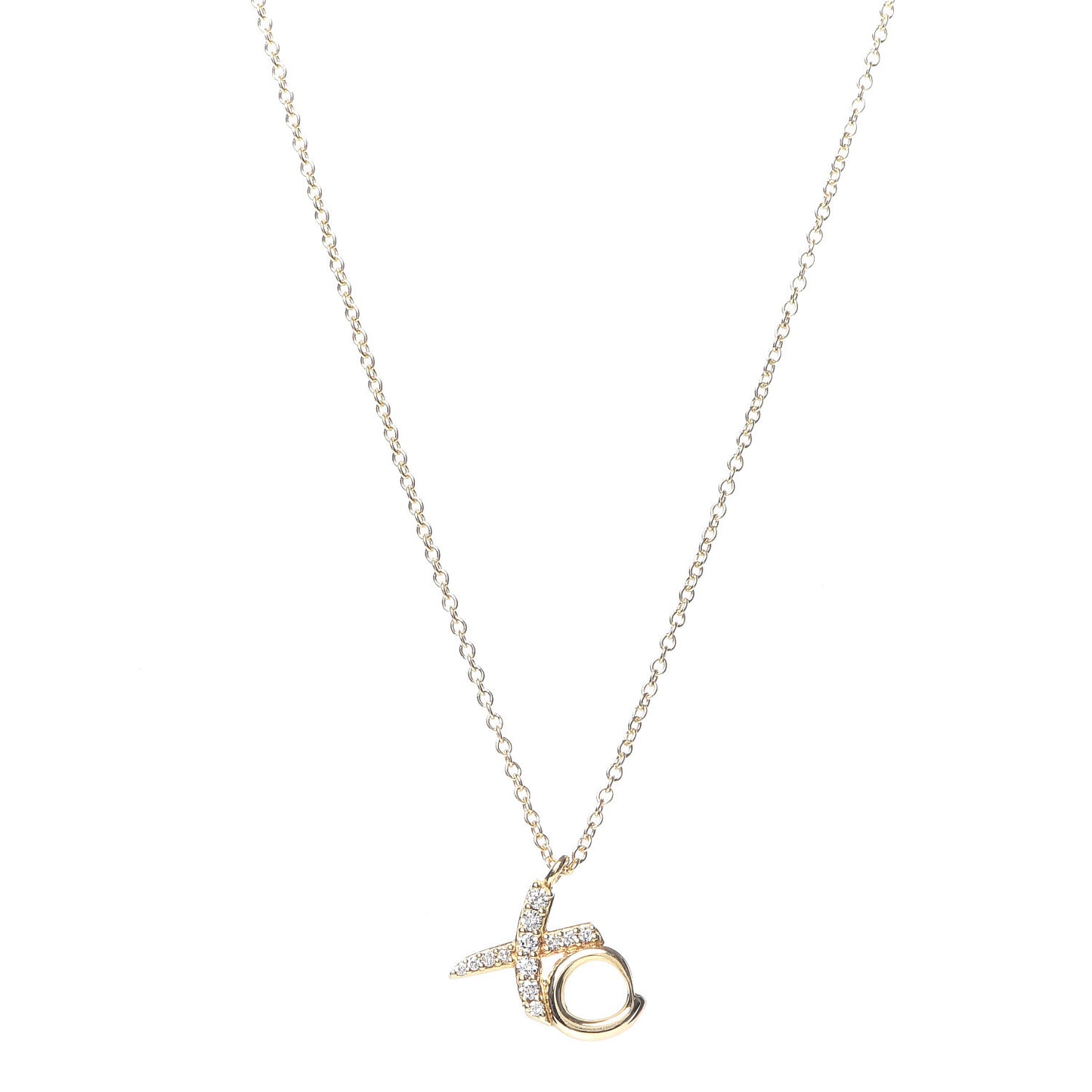 18K Yellow Gold Diamond Paloma Picasso Love & Kisses Pendant Necklace