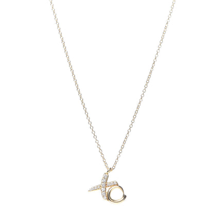 Tiffany 18K Yellow Gold Diamond Paloma Picasso Love & Kisses Pendant Necklace 4 of 6