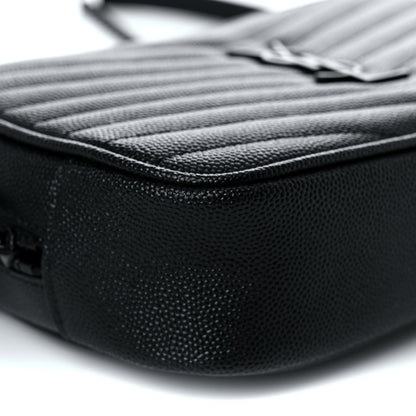 Saint Laurent Grain De Poudre Matelasse Monogram Mini Lou Camera Bag Black 8 of 9