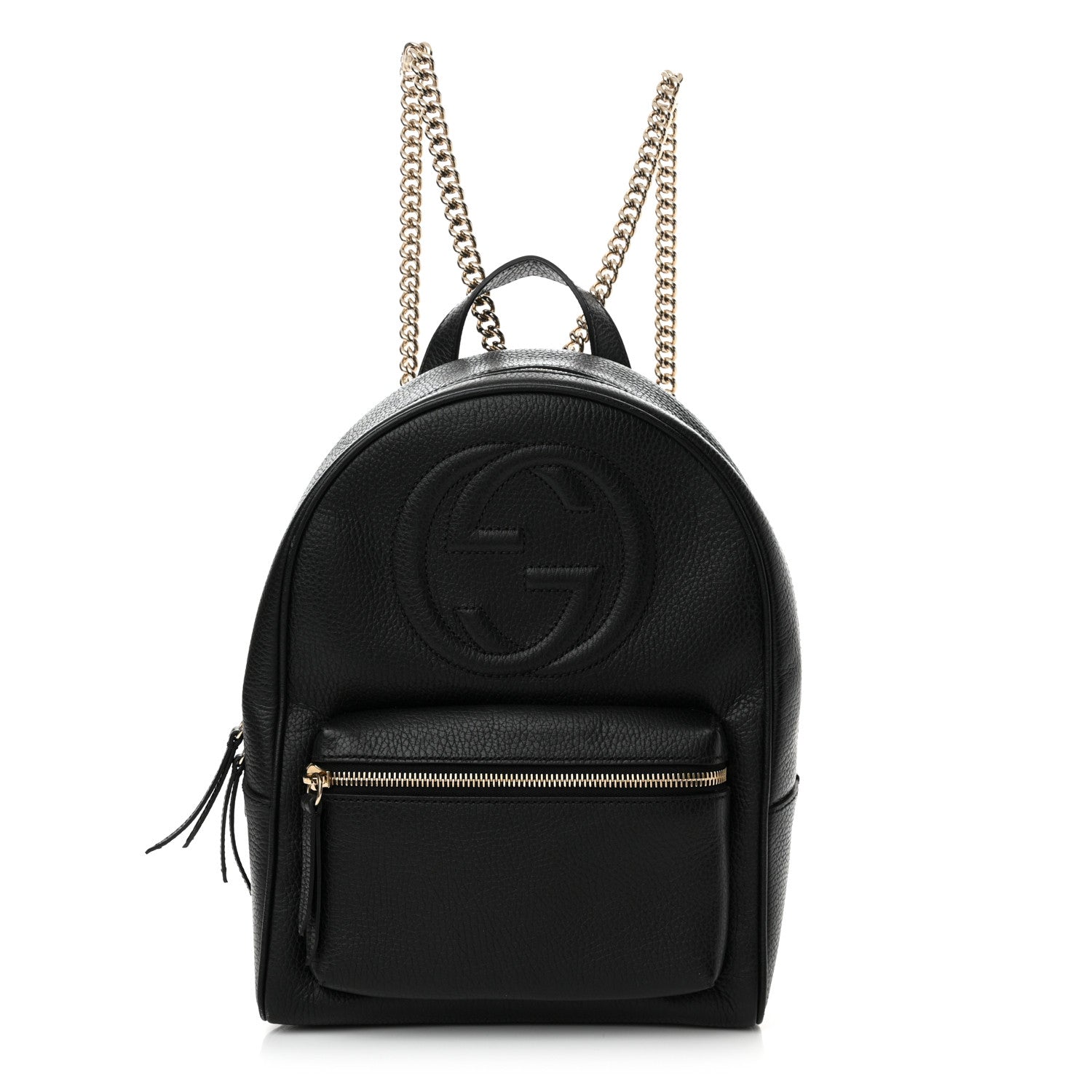 Gucci Pebbled Calfskin Soho Chain Backpack Black 1 of 13