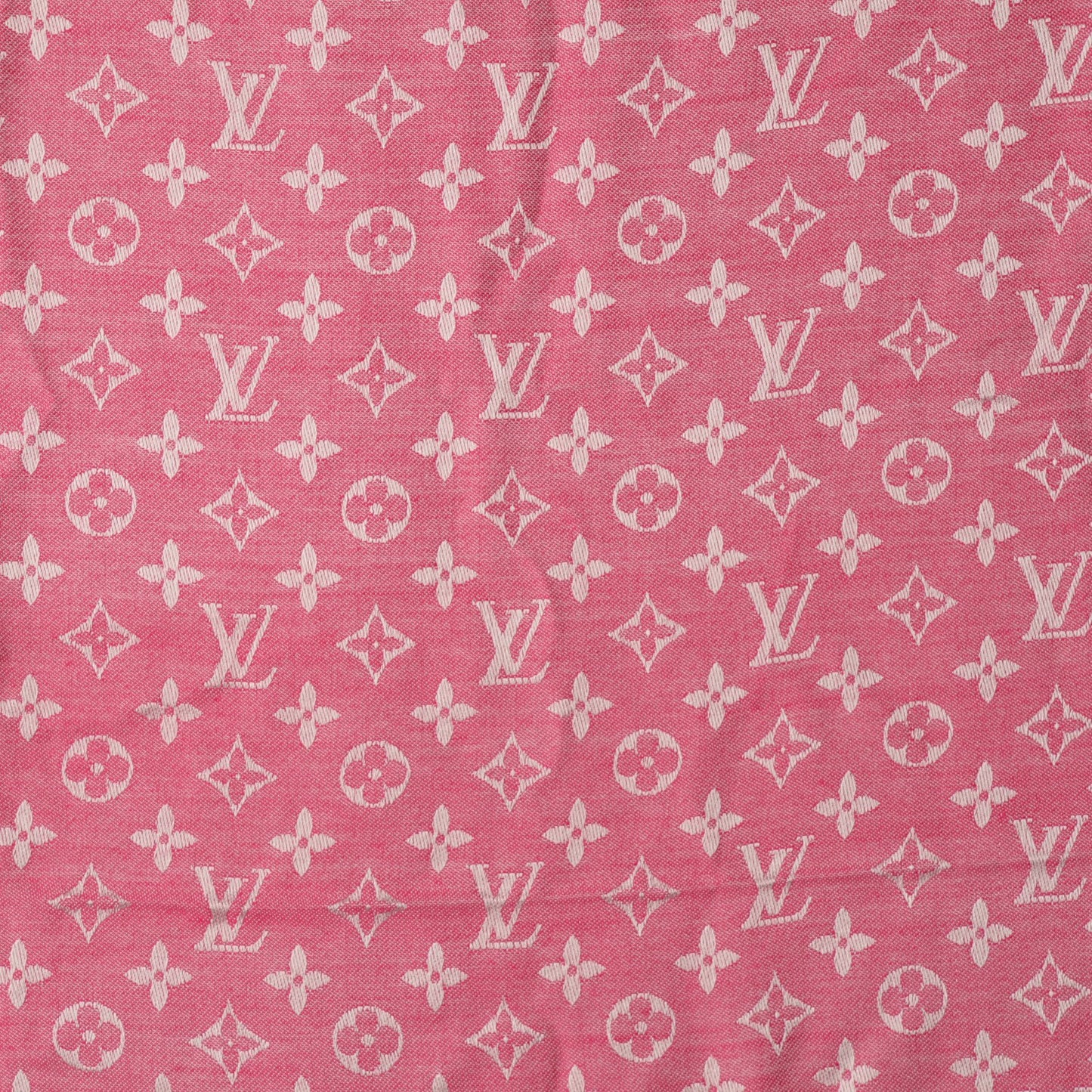 Silk Wool Monogram Denim Shawl Pivoine