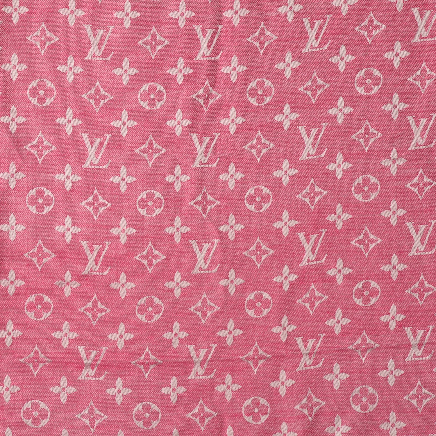 Louis Vuitton Silk Wool Monogram Denim Shawl Pivoine 1 of 5
