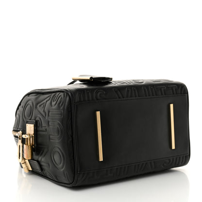 Louis Vuitton Calfskin Embossed Mini Cube Speedy Black 4 of 10