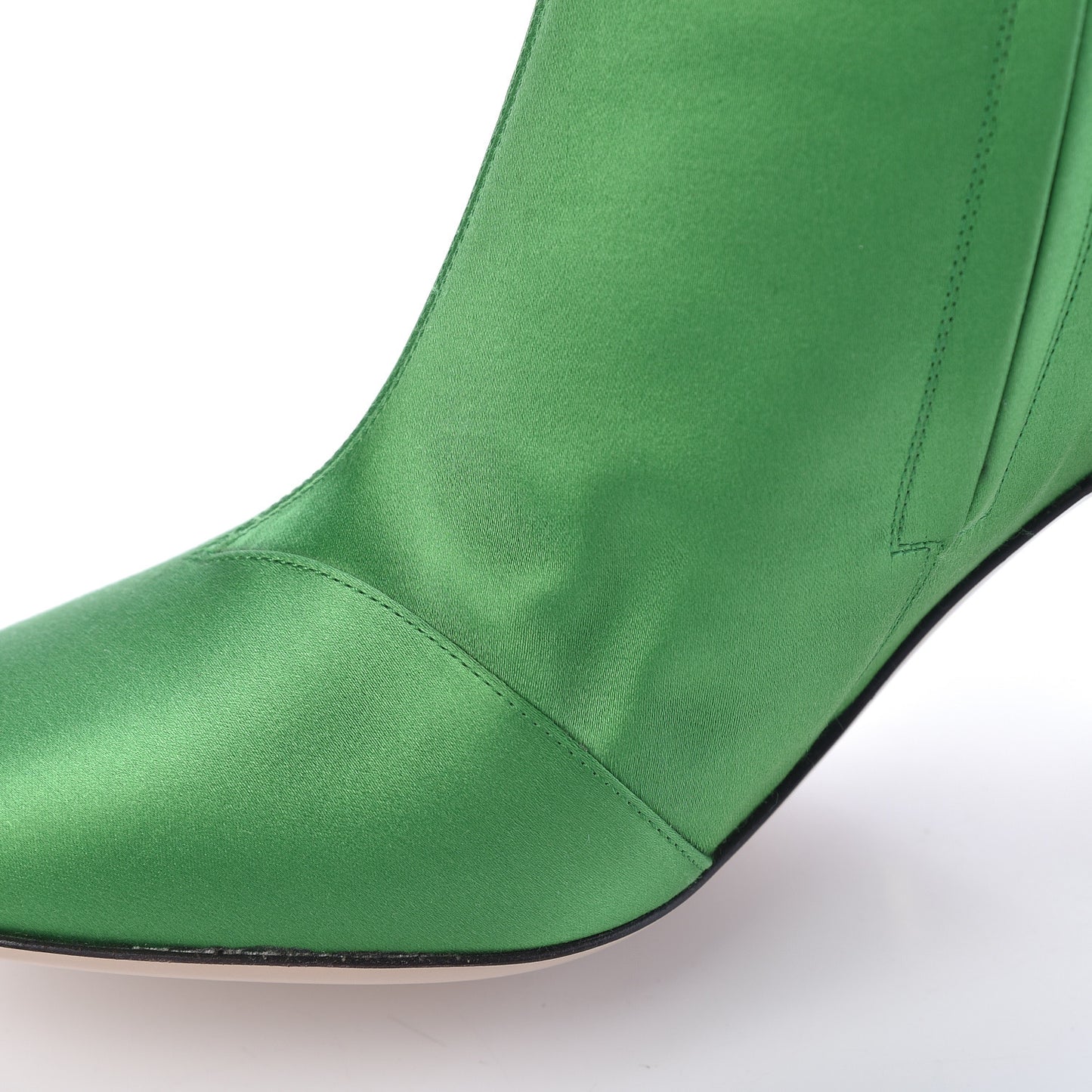 Silk Satin Malaga Kid Embroidered Candy Dragon Block-Heel Knee Boot 36 Green