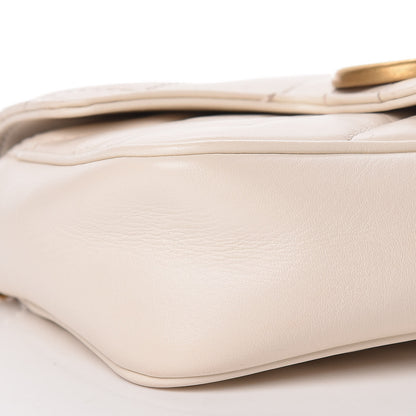 Gucci Calfskin Matelasse Super Mini GG Marmont Shoulder Bag White 5 of 12