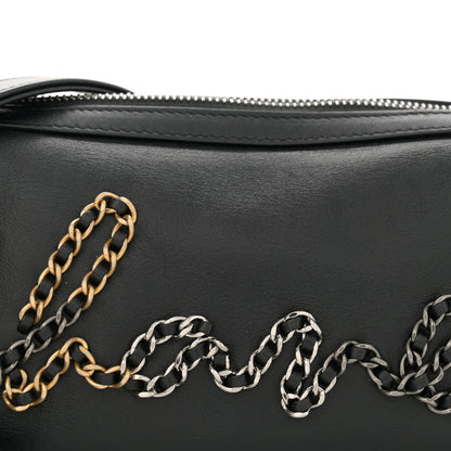 Chanel Calfskin Chain 20s Signature Bowling Bag Black 9 of 11