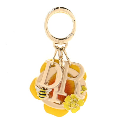Christian Dior Buttercup Calfskin Lacquer Metal Swing Bag Charm Yellow 1 of 6