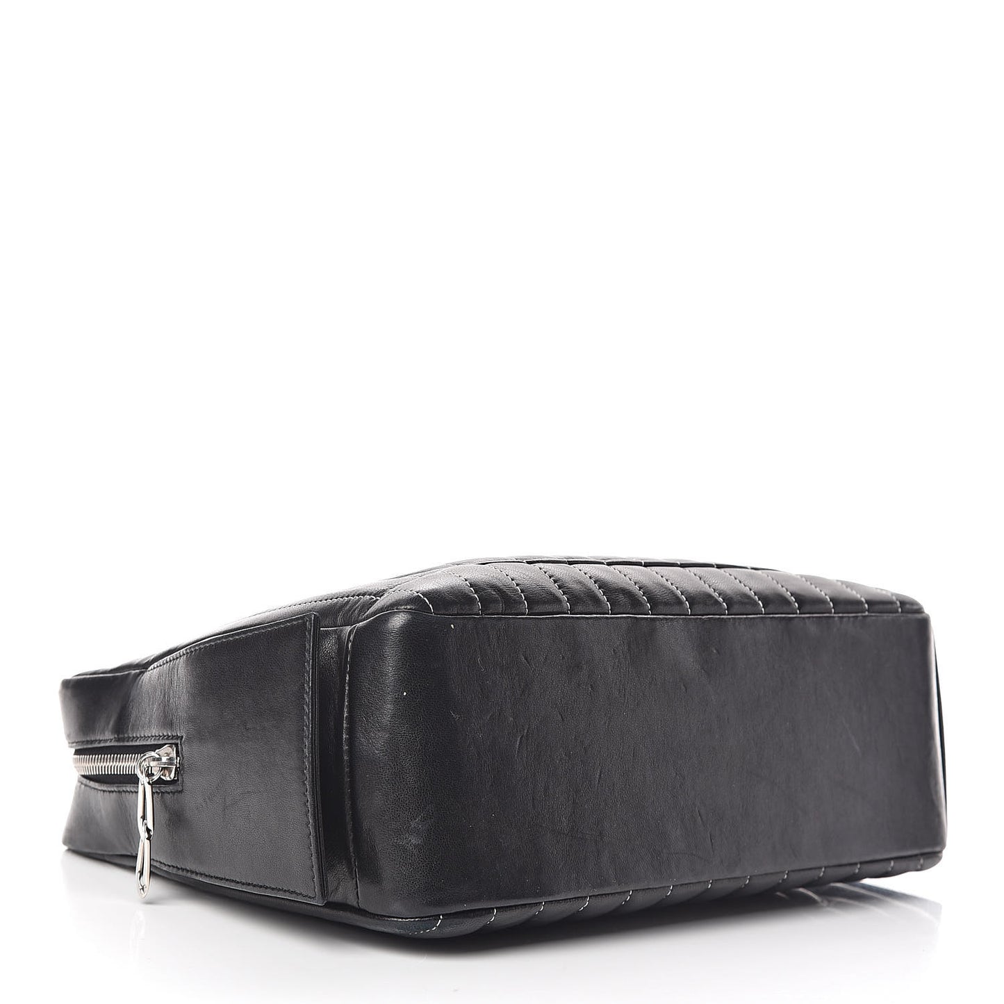 Lambskin Vertical Quilted Mademoiselle Camera Case Black