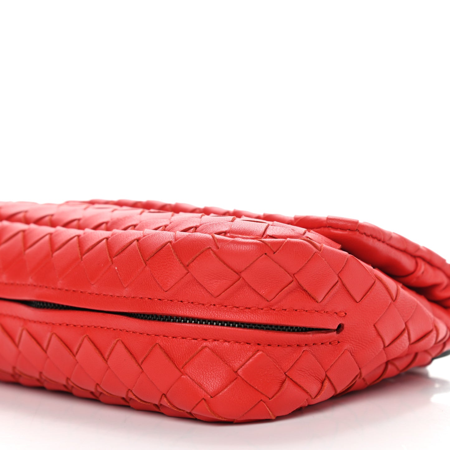 Nappa Intrecciato Mini Chain Messenger Red