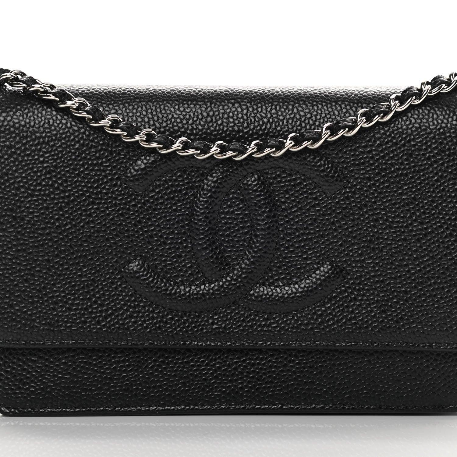 Chanel Caviar Timeless CC Wallet On Chain WOC Black 10 of 13