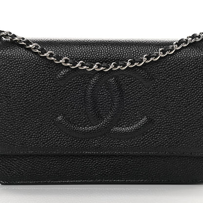 Chanel Caviar Timeless CC Wallet On Chain WOC Black 10 of 13