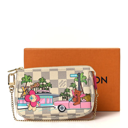 Louis Vuitton Damier Azur 2021 Christmas Animation Hollywood Mini Pochette Accessories Fuchsia 11 of 11