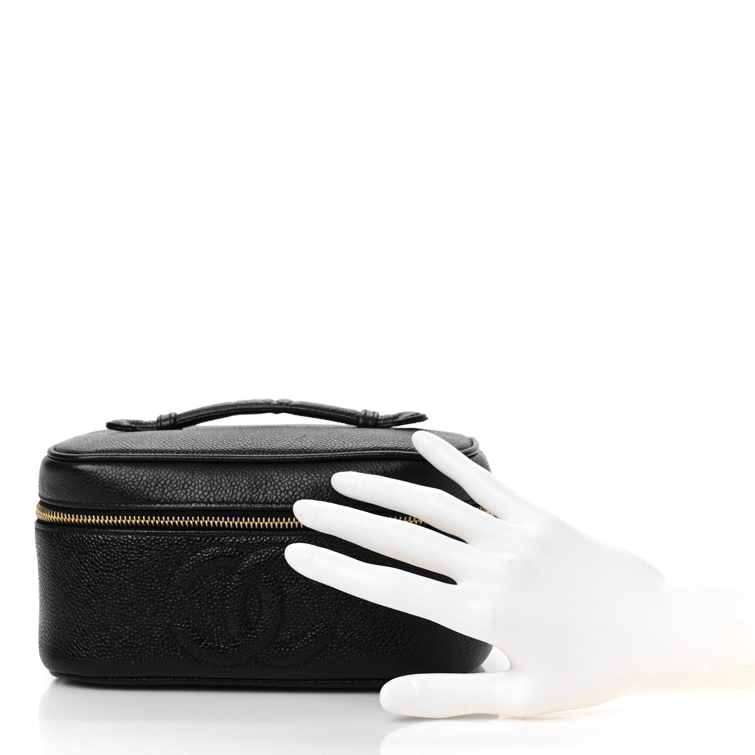 Chanel Caviar CC Vanity Cosmetic Case Black 2 of 10