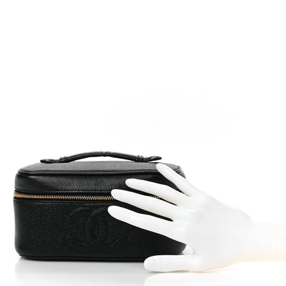 Chanel Caviar CC Vanity Cosmetic Case Black 2 of 10