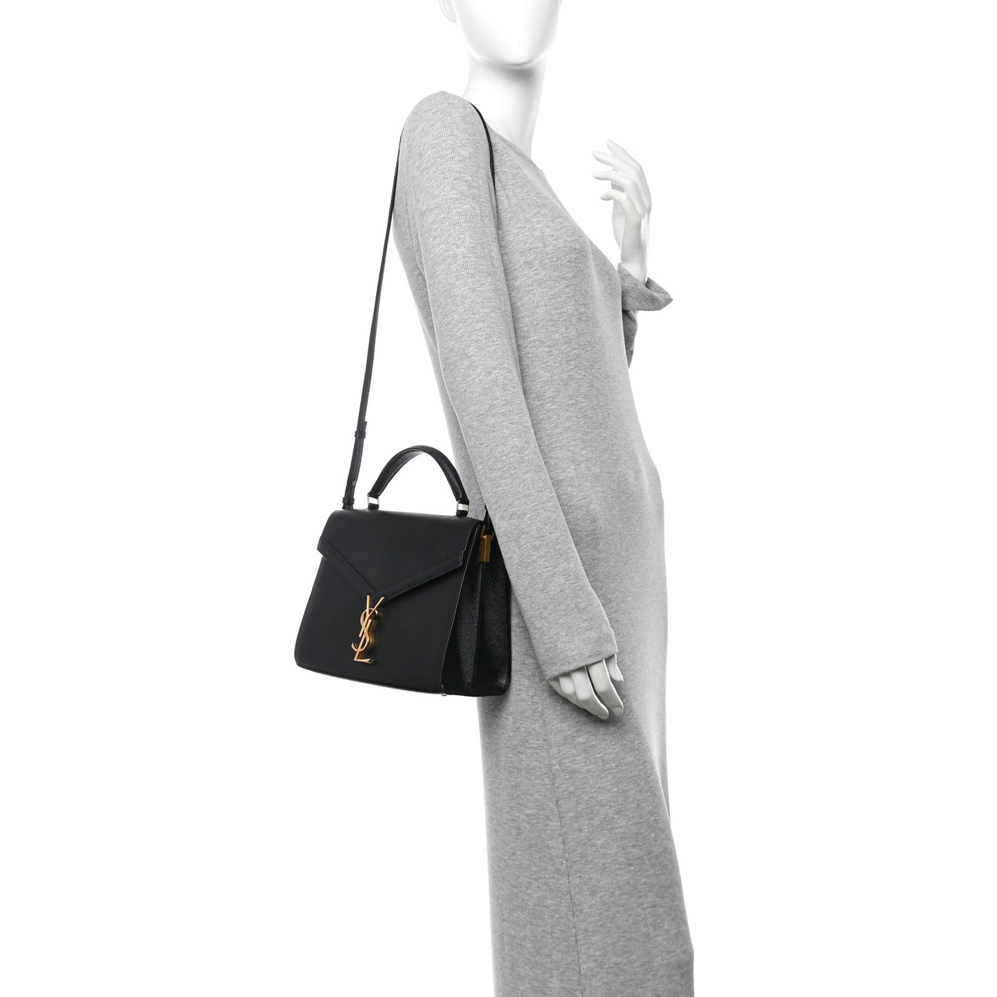Grain de Poudre Medium Classic Monogram Cassandra Top Handle Black