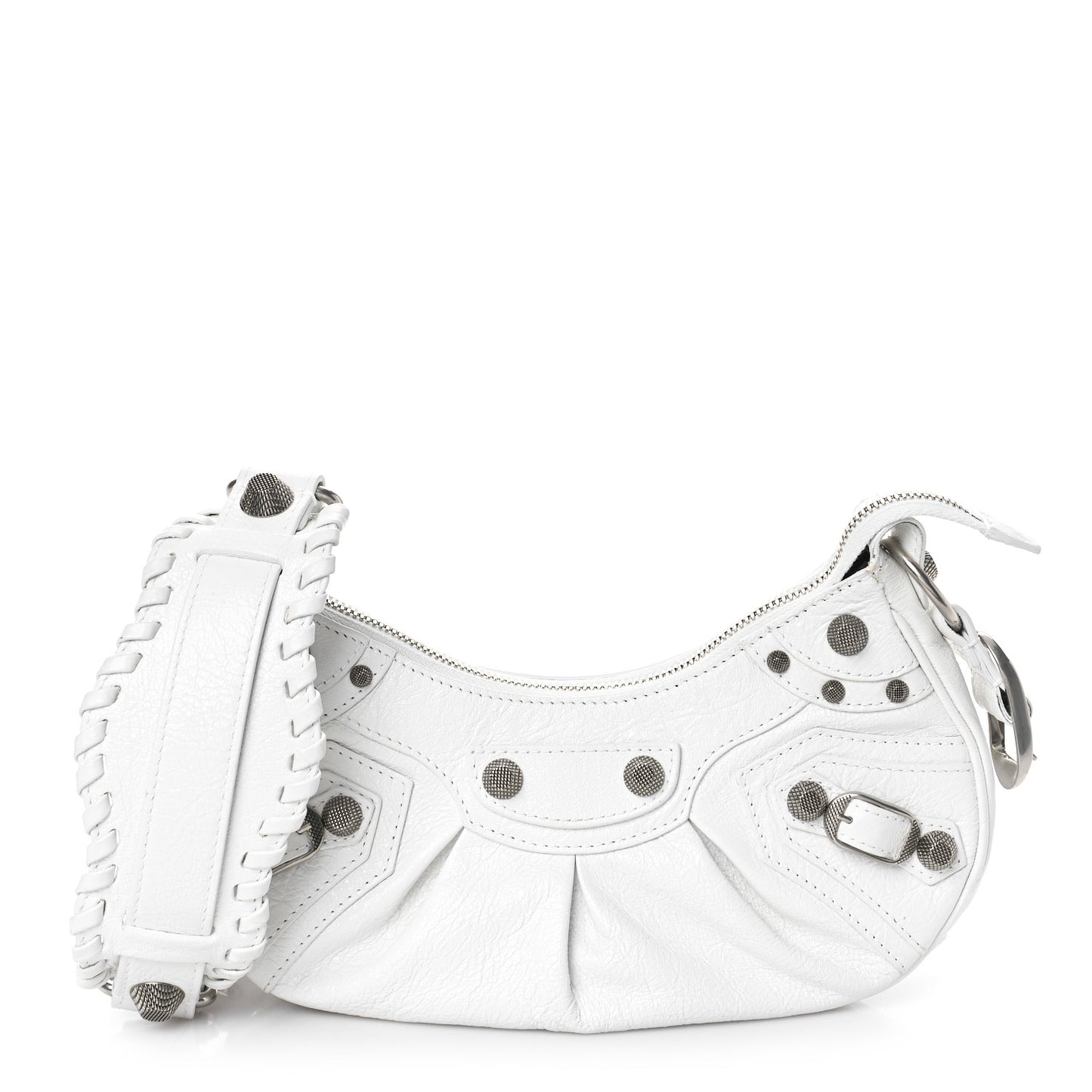 Agneau Arena Le Cagole Shoulder Bag XS Optic White