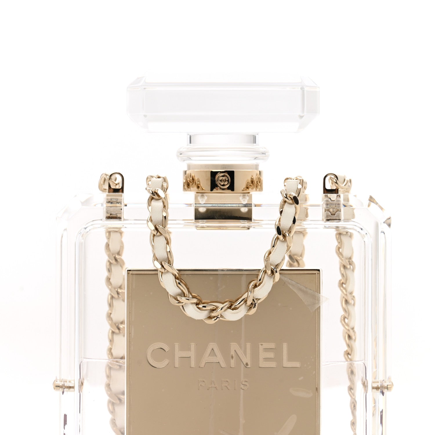 Chanel Transluscent Plexiglass Perfume Bottle Clutch 1660187