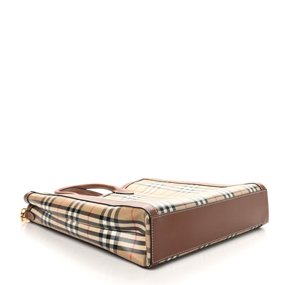 Burberry Vintage Check Calfskin Kane Tote Bag Beige Brown 4 of 9