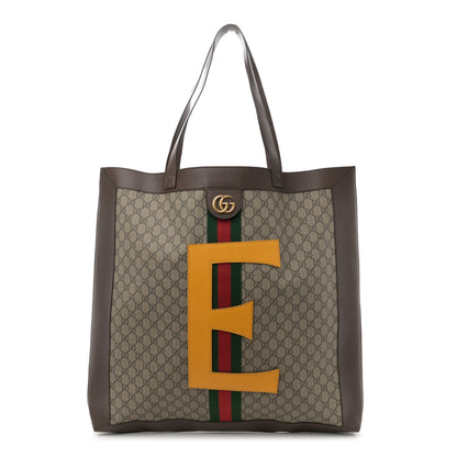 Gucci GG Supreme Monogram Web DIY Ophidia Tote Brown 1 of 11