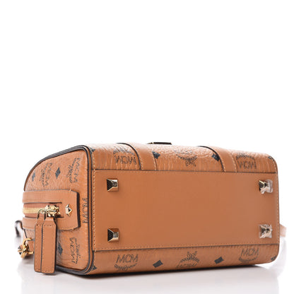 MCM Visetos Small Boston Bag Cognac 4 of 9