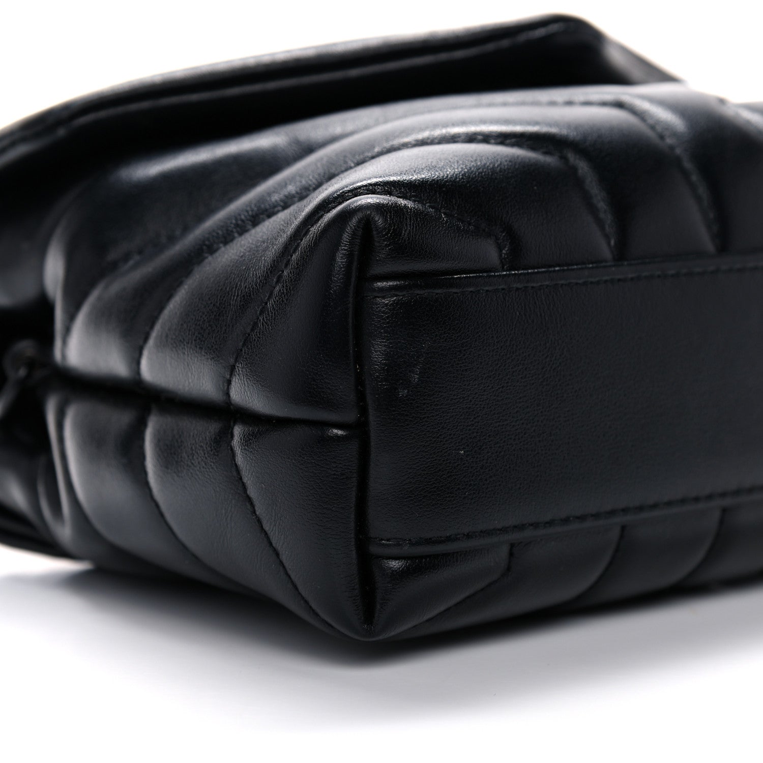 Saint Laurent Calfskin Y Quilted Monogram Toy Loulou Crossbody Bag Black 8 of 12