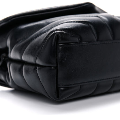 Saint Laurent Calfskin Y Quilted Monogram Toy Loulou Crossbody Bag Black 8 of 12
