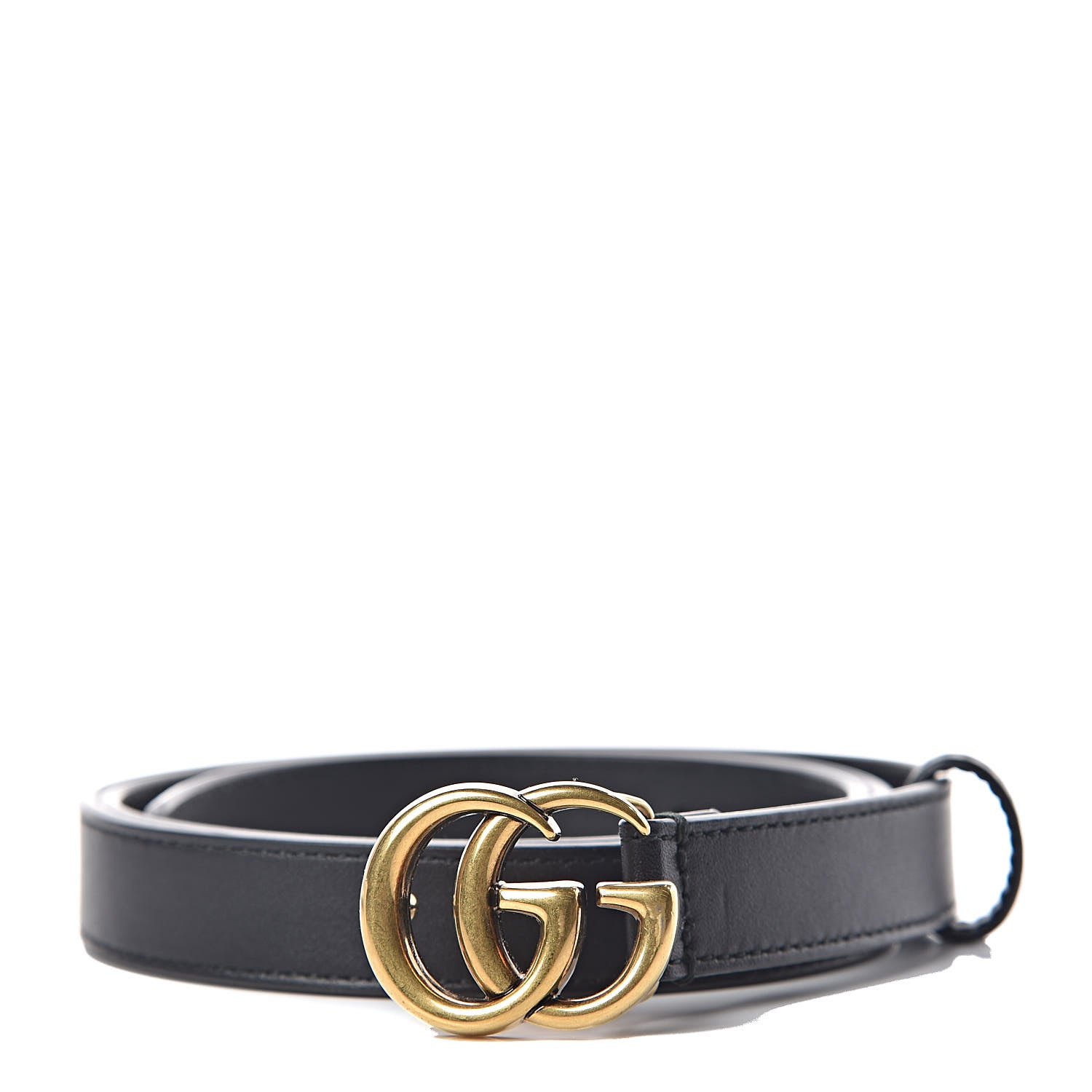 Gucci Calfskin Double G 20mm Belt 85 34 Black 1 of 6