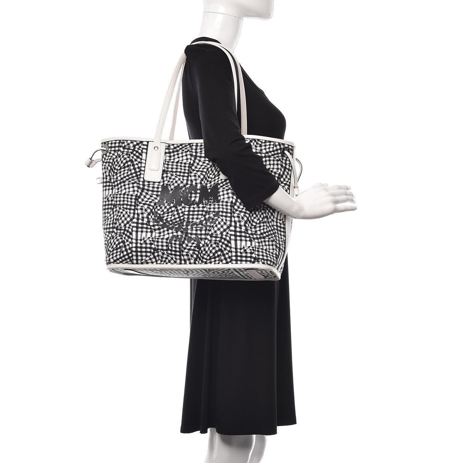 MCM Visetos Medium Liz Reversible Shopper Tote White 2 of 20